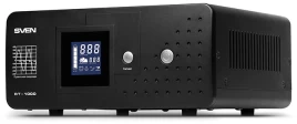 ИБП SVEN RT-1000, линейно-интерактивный непрерывного действия с длительным временем резервирования, автоматический стабилизатор напряжения, 600Вт, 1000Ва, 2 евророзетки, аккумуляторные батареи в комплект не входят, 300мм x 270мм x 140мм, 9.9 кг/ UPS SVEN
