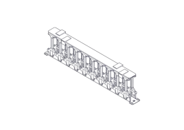 Horizontal cable organizer Systeme Electric, Excelente series, 1U, plastic fingers, with cover