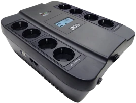 ИБП SPD-1100U LCD, линейно-интерактивный, цифровой дисплей,  1100 ВA, 605 Вт, 4 евророзетки с резервным питанием, 4 евророзетки с фильтрацией, USB,  защита RJ45/RJ11, батарея свинцово-кислотная 12В 9Ач, ШхГхВ 285х232х103мм, 7.8 кг/ UPS SPD-1100U LCD, line
