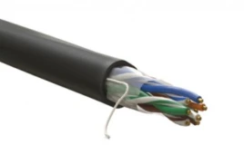 Кабель информационный U/UTP категория 5е 4х2х24AWG(0,50мм) 305м (медь) PE OUTDOOR solid черный WRline
