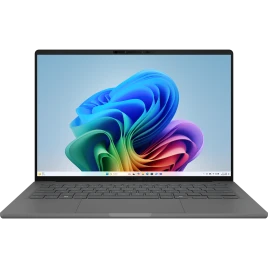 Ноутбук/ ASUS UX3407QA-QD267W 14"(1920x1200 OLED)/Qualcomm Snapdragon X X1-26-100(2.98Ghz)/16384Mb/512PCISSDGb/noDVD/Cam/BT/WiFi/70WHr/war 1y/0.98kg/Iceland Gray/Win11Home