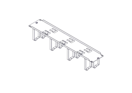 Horizontal Cable Organizer Uniprom Series, 2U, Steel Rings, 2 Rows