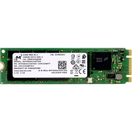 Твердотельный накопитель/ Micron SSD 5300 PRO, 240GB, M.2(22x80mm), SATA3, 3D TLC, R/W 540/310MB/s, IOPs 67 000/40 000, TBW 657, DWPD 1.5 (12 мес.)