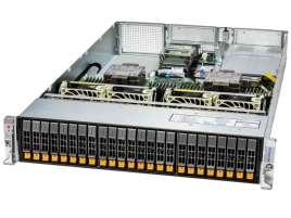 Серверная платформа/ SYS-221H-TN24R (bundle12): 2U / 2x LGA-4677 / 32x DDR5 RDIMM / 24x Hs 2.5" NVMe*/SATA/SAS*/ 1x SSD NVME 480GB, M.2 / 1x Dual-Port 1GbE RJ45 / 2x 1200W Power (24 NVME config, Fan+ Heatsink Upgrade)
