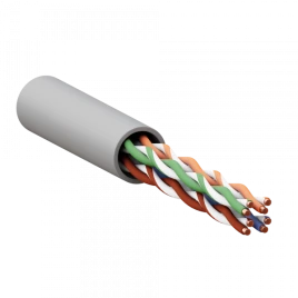 Кабель информационный TERACOM PRO Cat.5E U/UTP solid 24AWG оболочка LSZH нг(А)-HF цвет серый (305м) (кратно 305)