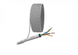Кабель информационный U/UTP категория 5е 4x2x24AWG(0,465мм) 305м (медь) PVC SIMPLE solid серый ЭРА