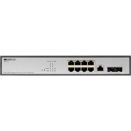Коммутатор/ Managed L2 Switch 8x1000Base-T, 2x1000Base-X SFP, RJ45 Console, 19" w/brackets