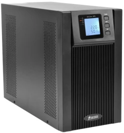 ИБП POWERMAN Online 2000, LCD, двойного преобразования, 2000ВА, 1800Вт, 8 штук IEC320 С13 с резервным питанием, USB, RS232, слот SNMP, разъем EPO, батарея 12В 9Ач 4 шт.,  1 кабель для нагрузки C13/C14, 191 х 337 х 460 мм., 19.64 кг./ UPS POWERMAN Online 2