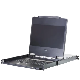 8-портовый KVM-переключатель с ЖК-дисплеем Slideaway/ATEN/ 17.3" 8-Port PS/2-USB VGA Single Rail LCD KVM Switch