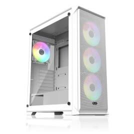 Корпус без блока питания/ Case Raijintek ARCADIA 41-MS4, Midi-Tower, TG, 1x120mm + 3x120mm ARGB, 2xUSB-A 3.0 + 1xUSB-C, ATX, mATX, mITX White