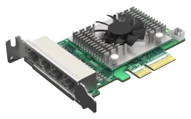 Сетевая карта/ QNAP QXG-2G4T-I225 4-port 2.5 GbE network expansion card, Controller I225-LM,  PCIe Gen2 x4, 3 x Brackets included (Full-height, Low-profile and Specialized for QNAP NAS)