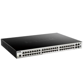 Коммутатор/ Управляемый L2+ стекируемый PoE-коммутатор, 48x1000Base-T PoE, 4x10GBase-X SFP+, PoE-бюджет 370 Вт (740 Вт с DPS-700), CLI, консольный порт RJ-45, RPS