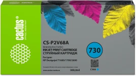 -/ Картридж струйный Cactus CS-P2V68A №730 голубой (300мл) для HP Designjet T1600/1700/2600