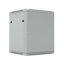 Шкаф настенный телекоммуникационный 19", 12U, 650x600x600мм, дверь металлическая, съёмные боковые панели, в комплекте щеточный ввод, комплект заземления, нагрузка до 85кг. Цвет: серый