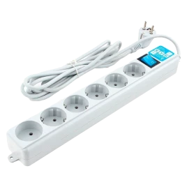 Фильтр-удлинитель Power Cube PRO, 5,0 м, LC контур, 16А/3,5кВт/ Surge protector Power Cube  Pro 5,0 m, LC circuit, 6 outlets (white) 16A / 3,5kVt