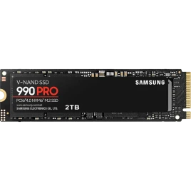 Твердотельные накопители/ Samsung SSD 990 PRO, 2000GB, M.2(22x80mm), NVMe 2.0, PCIe 4.0 x4, V-NAND TLC, R/W 7450/6900MB/s, IOPs 1 400 000/1 550 000, DRAM buffer 2048MB, TBW 1200, DWPD 0.33 (12 мес.)