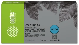 -/ Картридж струйный Cactus CS-C1Q12A №727 черный (300мл) для HP Designjet T920/T930/T1500/T1530