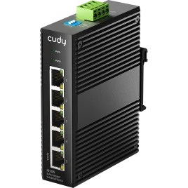 Промышленный коммутатор/ 5-Port Aluminum Industrial Switch, 1000Mbps 5-Port RJ45, Din-rail design, Power supply: DC 9.6~57V work temperature:-40 °C-75°C, Power Adapter Not Included