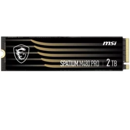MSI SSD SPATIUM M480 Pro, 2000GB, M.2(22x80mm), NVMe, PCIe 4.0 x4, 3D TLC, R/W 7400/7000, IOPs 1 000 000/1 000 000, DRAM buffer 2048MB, TBW 1400, DWPD 0.38 (5 лет)