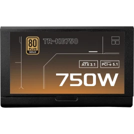 Блок питания 750W/ Power Supply Thermalright, 750W 80+ Gold (ATX, 3.1, PCIe 5.1, Full modular, 1x24(20+4)pin, 2xCPU 8(4+4)pin, 2xPCIe*2 8(6+2)pin, 1x12V-2x6, 8xSATA3, 3xMOLEX4pin, Active, 120x120mm, 150x140x86mm, APFC, OVP, UVP, SCP, OCP, OTP, OPP, black)