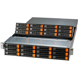 Платформа для сервера/ Supermicro Storage Server ASG-2015S-E1CR24L 2U (1x AMD EPYC 9004/9005 / 12x DDR5 RDIMM / 24x HS 3.5" SATA/SAS* / 2x HS 2.5" SATA rear / 2x M.2 NVMe (up to 22110) / 2x PCIe 5.0 x16 / 2x PCIe 5.0 x8 / no LAN (2x AIOM with OC
