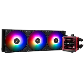Водяное охлаждение для процессора/ Water Cooling System Thermalright Frozen Warframe 360 Ultra Black Argb (360mm, Black, ARGB/ Fans: 3x120mm, 70.84CFM, 22.1dBA, 2000RPM/ Pump height 60mm, 23dBA, 3000RPM, Rad thickness 27mm/ S: 1200, 1700, 1851, 2011, 2066