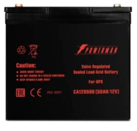 Батарея POWERMAN Battery CA12500, напряжение 12В, емкость 50Ач, макс. ток разряда 500А, макс. ток заряда 15А, свинцово-кислотная типа AGM, тип клемм M1, Д/Ш/В В229/138/208, 16.2 кг./ Battery POWERMAN Battery CA12500, voltage 12V, capacity 50Ah, max. disch