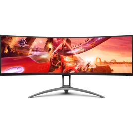 AOC AG493UCX2 49'', Curved, 5120x1440, VA, 165hz, 80M:1, 400cd, 1ms, 3xHDMI 2.0, DP 1.4, 3xUSB 3.2, Type-C 65W, Speakers, H. adj 100mm, 3Y, Black