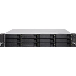 Сетевое хранилище без дисков/ ENTERPRISE QNAP TS-h1886XU-RP-R2-D1622-32G QuTS hero NAS 12-bay 3.5 "/ 2.5", 6-bay 2.5 ", 2 x 10 GbE SFP + rackmount, 2 power supplies. Intel Xeon D-1622 2.6 GHz (3,2 GHz), 32 GB DDR4 ECC. W/o RAIL-B02