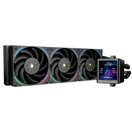 Система жидкостного охлаждения/ Water Cooling System Thermalright Frozen Vision 360 V2 (360mm, LED, Black, ARGB/ Fans: 3x120mm, 69CFM, 27dBA, 2150RPM/ Pump height 60mm, 23dBA, 3000RPM, Rad thickness 27mm/ S: 1700, 1200, 1851, 115X, 2011, 2066, AM5, AM4)