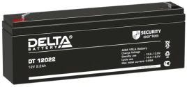Батарея DELTA серия DT, DT 12022, напряжение 12В, емкость 2.2Ач (разряд 20 часов),  макс. ток разряда (5 сек.) 44А, макс. ток заряда 0.66А, свинцово-кислотная типа AGM, клеммы F1, ДxШxВ 179х35х61мм., вес 0.94кг., срок службы 5 лет./ Battery DELTA series D