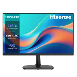 Монитор Hisense/ 24"/1920x1080, IPS/ELED, 16:9, матовый, 144Гц, время отклика 5мс, 250кд/м2, 1000:1, углы обзора 89 °(H)/89°(V), VGA, HDMI, Display Port, встроенный блок питания, встроенные колонки 2х2Вт, черный 2025