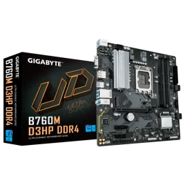 Материнская плата/ MB GIGABYTE INTEL B760 s1700, 4xDDR4(128GB), D-SUB/HDMI 2.1/DP, 1xPCIe 4.0x16, 2xPCIe 3.0, 1xLAN, 4xSATA 6Gb/s, 2xM.2, 3xUSB 3.2, 2xUSB 2.0, 1xPS/2, mATX