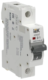 ARMAT Авт. выкл. без тепл. расц. M10N-MA 1P D 1А IEK