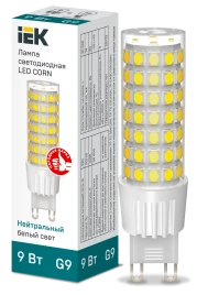 Лампа LED CORN капсула 9Вт 230В 4000К керамика G9 IEK
