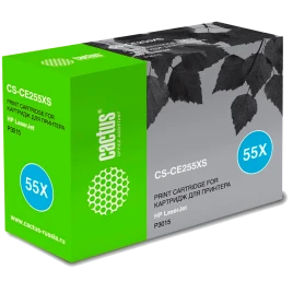 -/ Картридж лазерный Cactus CS-CE255XS CE255X черный (12500стр.) для HP LJ P3015