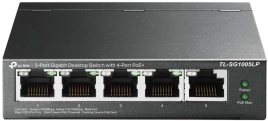 Коммутатор/ 5-port Gigabit unmanaged switch with 4 PoE + ports, metal case, desktop installation, PoE budget-40W