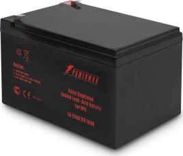 Батарея POWERMAN Battery CA12140, напряжение 12В, емкость 14Ач, макс. ток разряда 210А, макс. ток заряда4.2А, свинцово-кислотная типа AGM, тип клемм F2, Д/Ш/В 151/98/94, 4.2 кг./ Battery POWERMAN Battery CA12140, voltage 12V, capacity 14Ah, max. discharge