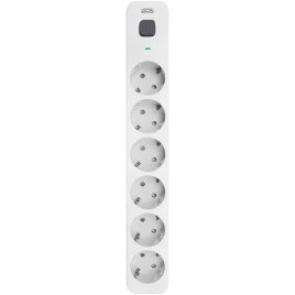Фильтр-удлинитель PowerCom SP-06W 1.8M, 6 розеток, белый, 16А, 4кВт, 380Дж, защитные шторки, защита от КЗ, перегрузки, ВЧ и импульсных помех, кабель 3x1 мм2, ШхГхВ 338.5х50х40.2 мм, вес 0.48 кг./ Surge protector PowerCom SP-06W 1.8M, 6 sockets, white, 16A