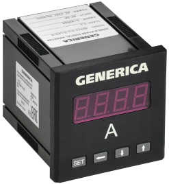 Амперметр цифр. щит. 1-ф. 72х72 LED GENERICA