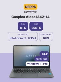 Ноутбук/ Ноутбук NERPA CASPICA ALOSO I342-14 (14.1" IPS/1920x1080/Intel Core i3-1215U (1.2GHz)/8GB/256GB NVMe SSD/UHD/WiFi+BT/Win11Pro/51WHr/1.45kg/Grey/1Y)