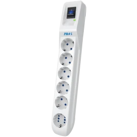 Сетевой фильтр Pilot L GP 6 розеток (5 евро + 1GP) 3 м/ Surge protector Pilot L GP 6 sockets (5 Euro + 1GP) 3 m white