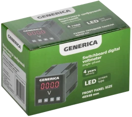 Вольтметр цифр. щит. 1-ф. 48х48 LED GENERICA