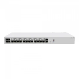 Маршрутизатор/ CCR2116-12G-4S+ Cloud Core Router with Amazon Annapurna Labs Alpine v3 AL73400 CPU (16-cores, 2GHz per core) and Marvell 98DX3255 switch-chip, 16GB RAM, 4xSFP+ cage, 13xGbit LAN, M.2 PCIe slot, RouterOS L6, 1U rackmount case, Dual PSU