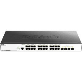 Коммутатор/ DGS-3000-28L/B Managed L2 Switch 24x1000Base-T, 4x1000Base-X SFP, Surge 6KV, CLI, RJ45 Console, RPS, Dying Gasp