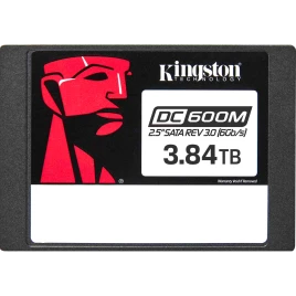 Твердотельный накопитель/ Kingston SSD DC600M, 3840GB, 2.5" 7mm, SATA3, 3D TLC, R/W 560/530MB/s, IOPs 94 000/59 000, TBW 7008, DWPD 1 (12 мес)