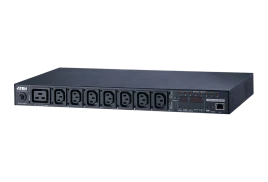 Устройство распределения питания, с управлением, 16A,  2.4kW,  8 портов, 1 банк, IP доступ, ввод C14, (8*C13 монитор. V / A / кВт / кВтч по портам/устройству вкл/выкл по портам;без шнуров)/ 16A Per outlet Metered, 8 Outlet SW PDU