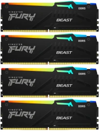 Память оперативная/ Kingston 128GB 5600MT/s DDR5 CL40 DIMM (Kit of 4) FURY Beast RGB XMP