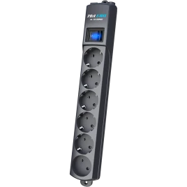 Сетевой фильтр Pilot S Max (5 евро + 1GP), 16А/3.5кВа, автомат, 5 м, графит/ Surge protector Pilot S Max (5 euros + 1GP), 16A/3.5kVA, automatic, 5 m, graphite