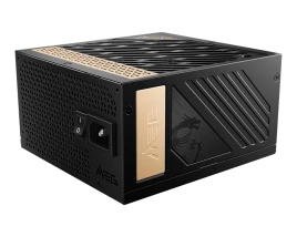 Блок питания ПК/ Power Supply MSI MEG Ai1300P PCIE5, 1300W 80+ Platinum (ATX, 3.1, PCIe 5.1, Full modular, 1x24(20+4)pin, 1xCPU 8(4+4)pin, 8xPCIe*2 8(6+2)pin, 1x12VHPWR, 16xSATA3, 4xMOLEX4pin, Active, 120x120mm, 160x150x86mm, APFC, black)